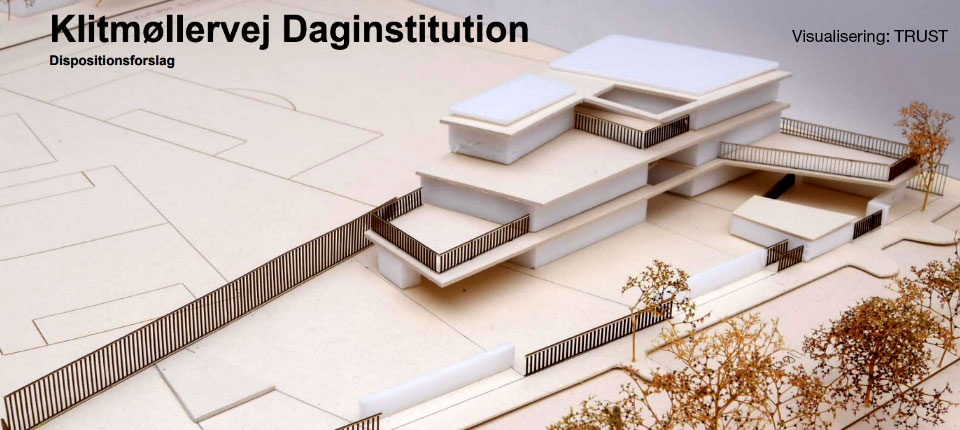 Model af den nye bygning på Klitmøllervej 20